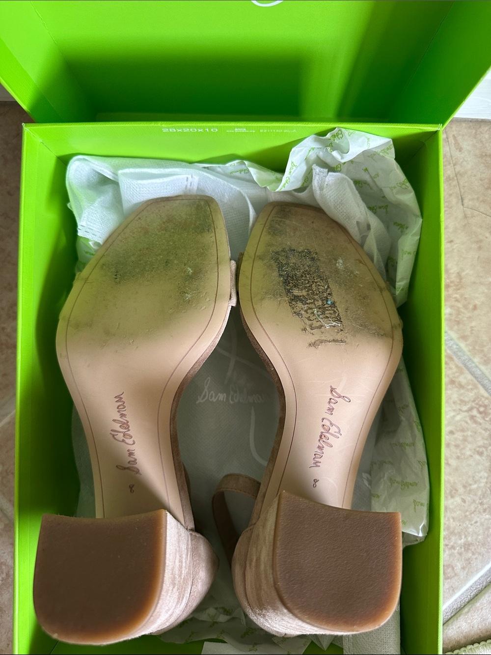 Sam Edelman Daniella Sandal Oatmeal Suede Size 8 - Picture 6 of 6